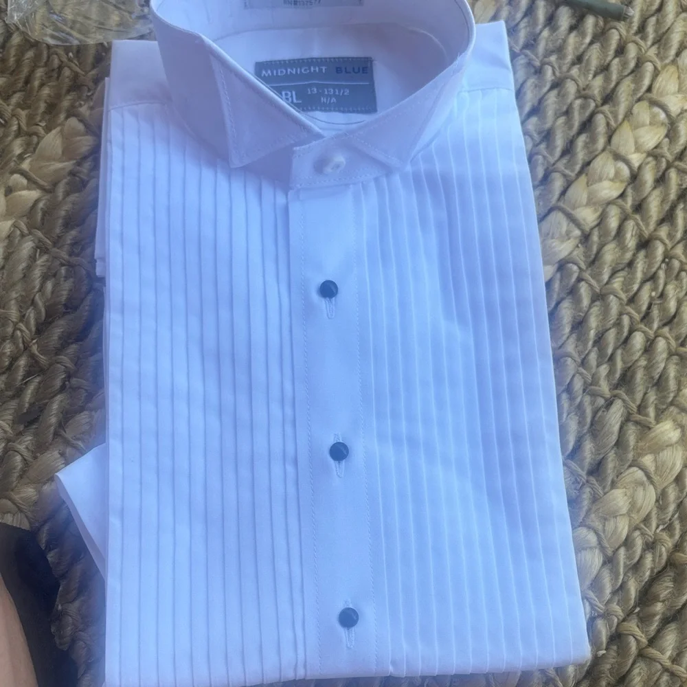 White Tuxedo Shirt for Men - Picture 3 of 5